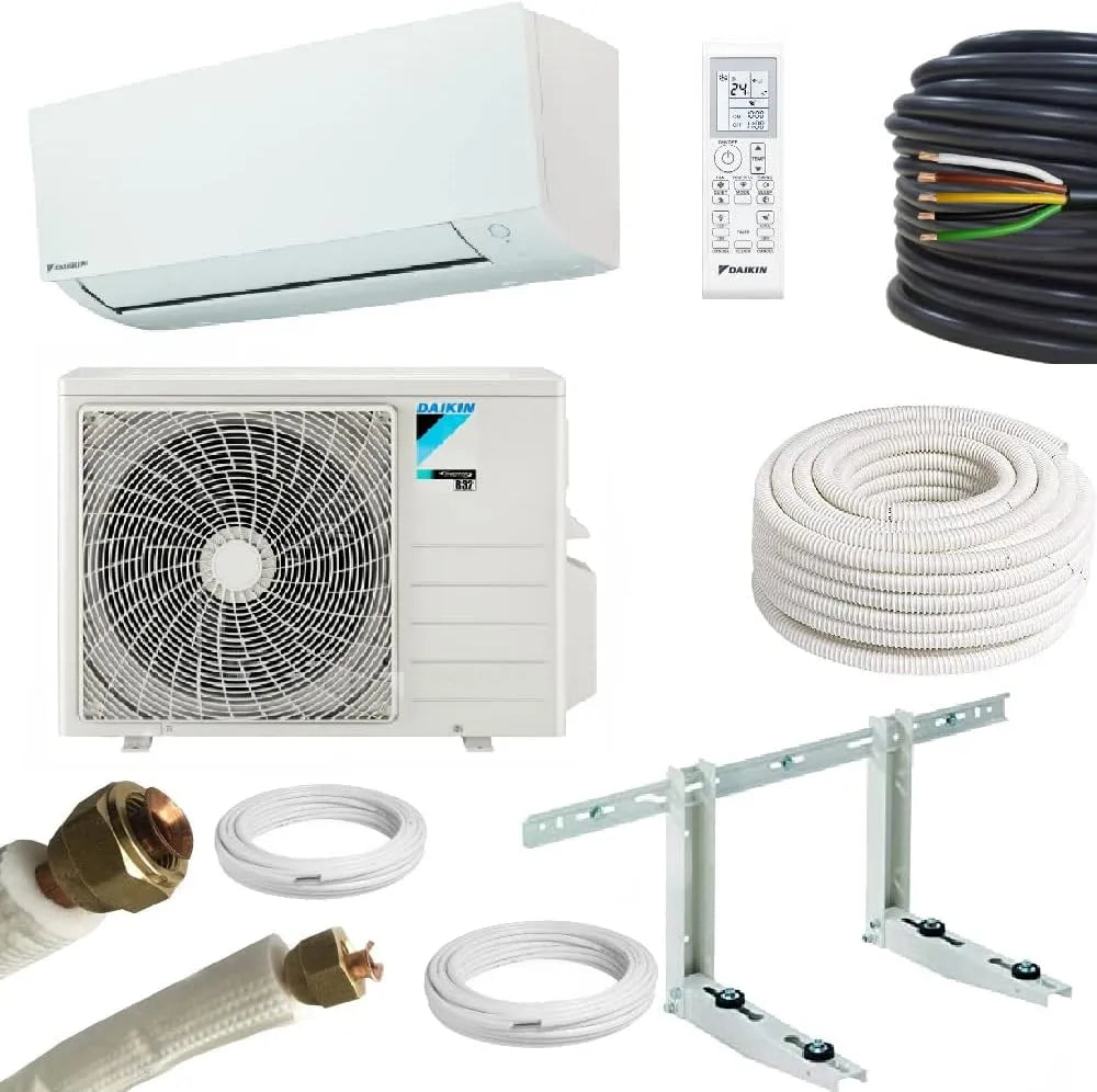 Climatiseur FTXC35 RXC35, Daikin avec kit d'installation 5 mètres, 12000 btu, puissance 3.5 kw sensira, A++, reversible mural split fixe