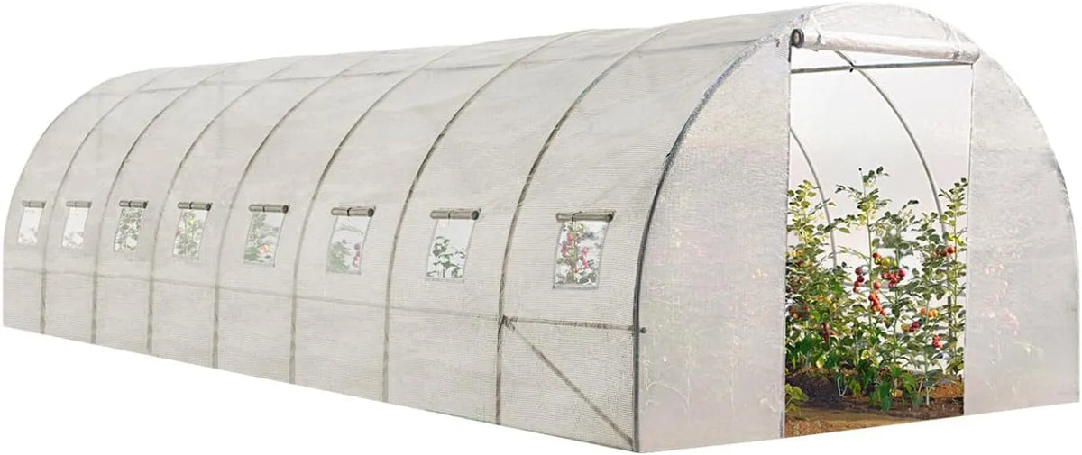 IDMarket, Serre Tunnel de Jardin 24M² Blanche Gamme maraîchère des Andes 8x3M
