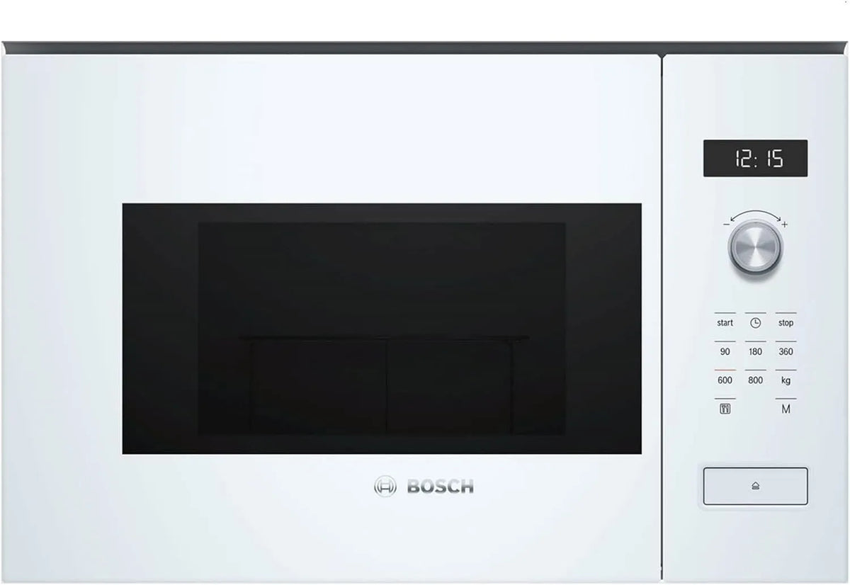 Bosch four à micro-ondes BFL524MW0, Serie 6 Intégré, capacité 20 L, puissance 800 W, grill, Rotatif, Tactil, finition blanche