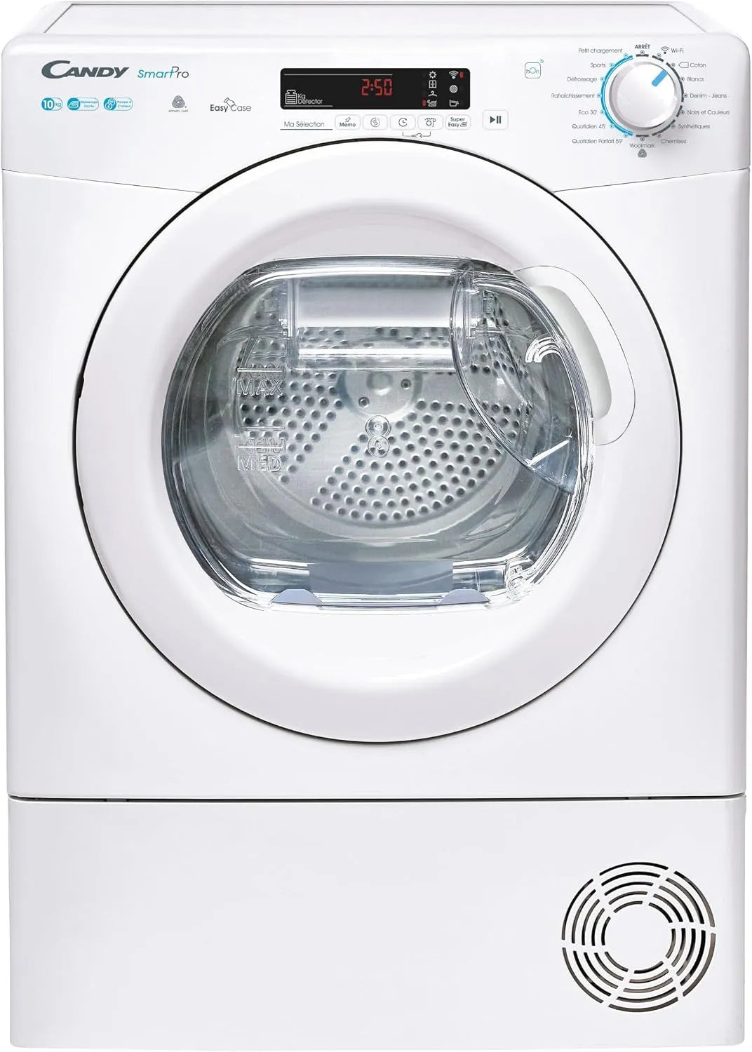 Candy sèche-linge H10A2DE-47, Pompe à Chaleur Smart Pro CSOE, poids 10 kg, 66 dB, Connecté Wi-Fi
