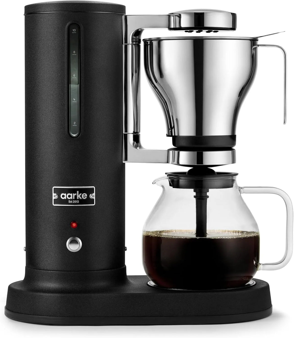 Cafetière aarke, capacité 1,242 ml avec arrêt automatique de la goutte, carafe en verre, finition noire mat, électrique de 10 tasses, certifiée SCA