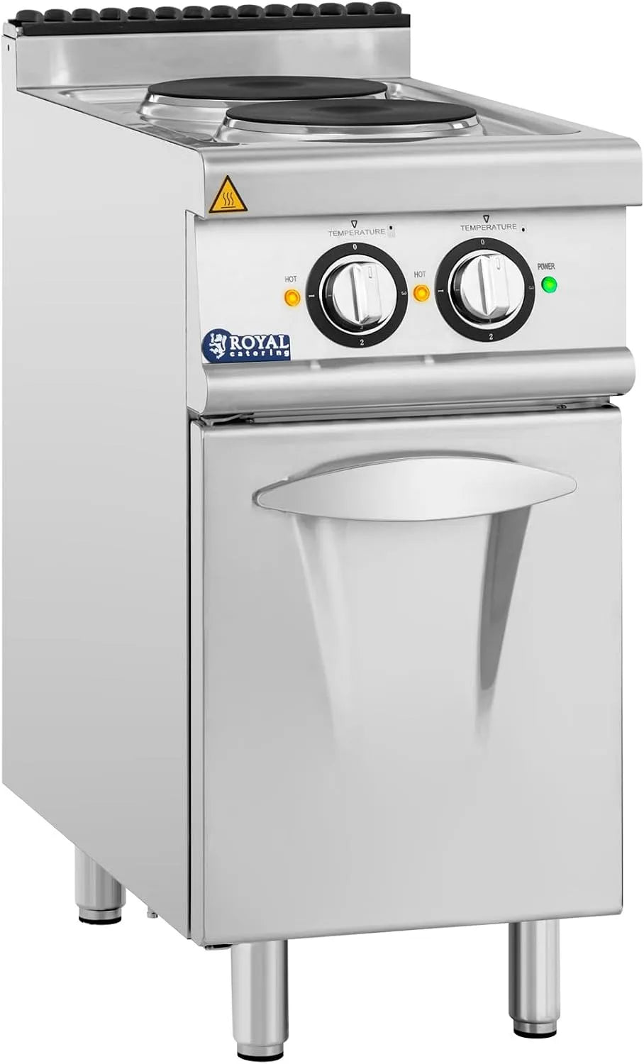 Cuisinière Royal Catering, Gazinière électrique, électrique professionnelle 5,2 kW avec 2 plaques et armoire intégré