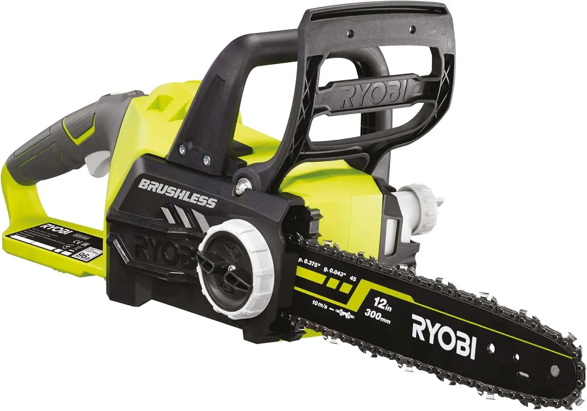 Ryobi tronçonneuse OCS1830, Sans Fil 18V ONE+, Guide 30cm, Taille Bois, Lubrification Automatique, Frein de Chaîne, Compacte, Bûches et Branches