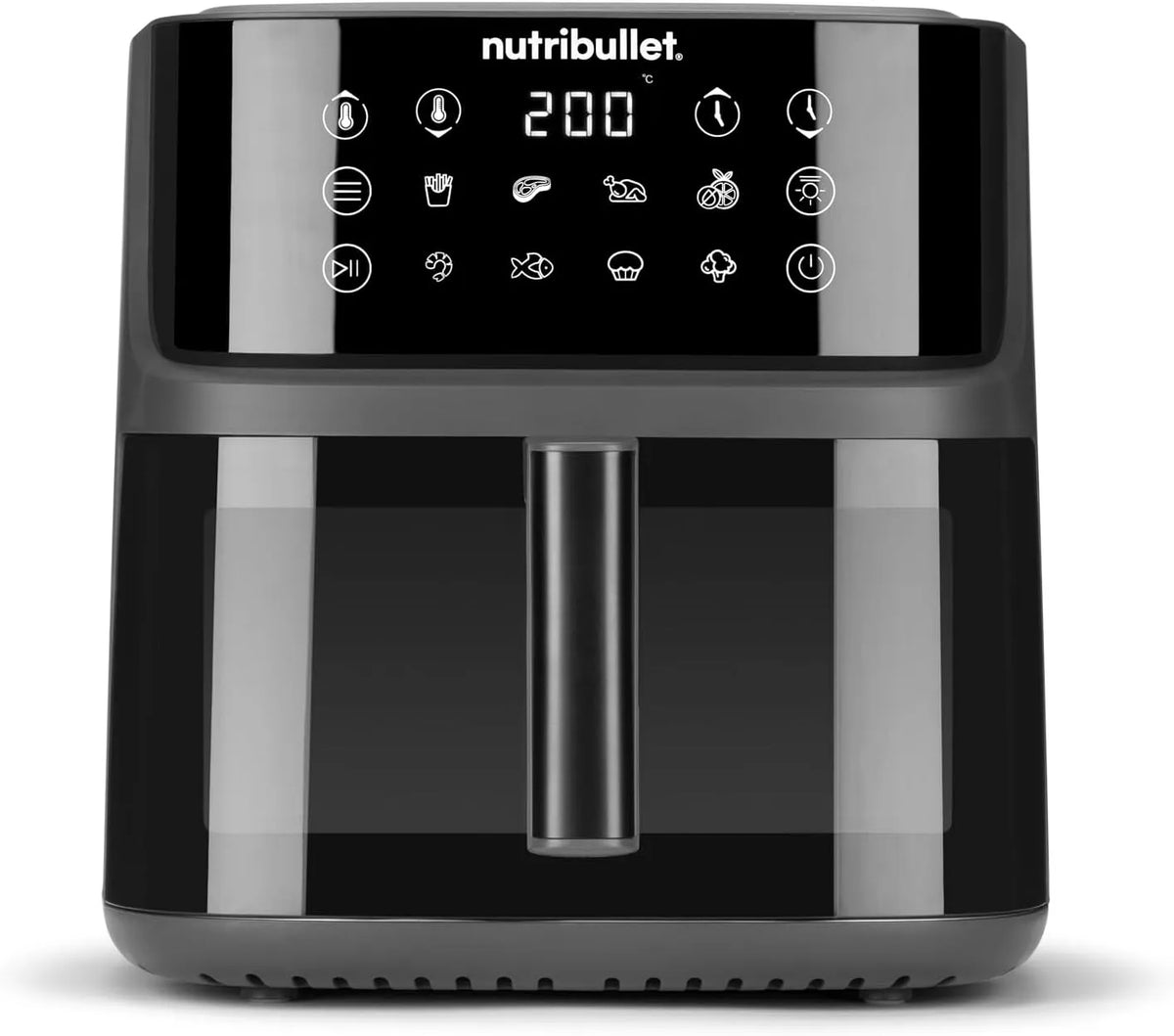 Friteuse à air chaud NBA0811DG, Chaud 8L, 8 Préréglages Automatiques, nutribullet Crisplite Vision, sans PFAS, finition noire Mat, puissance 2000W