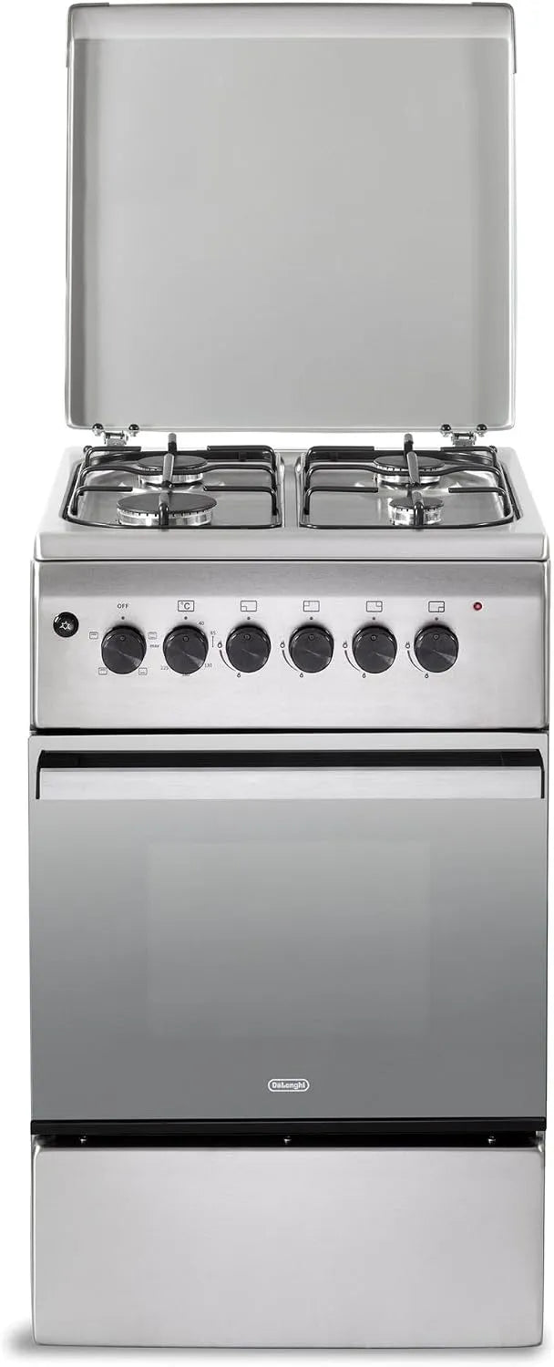 Cuisinière à gaz DL554EX2, avec four électrique 4 brûleurs 50 x 50 cm Inox Classe énergétique A