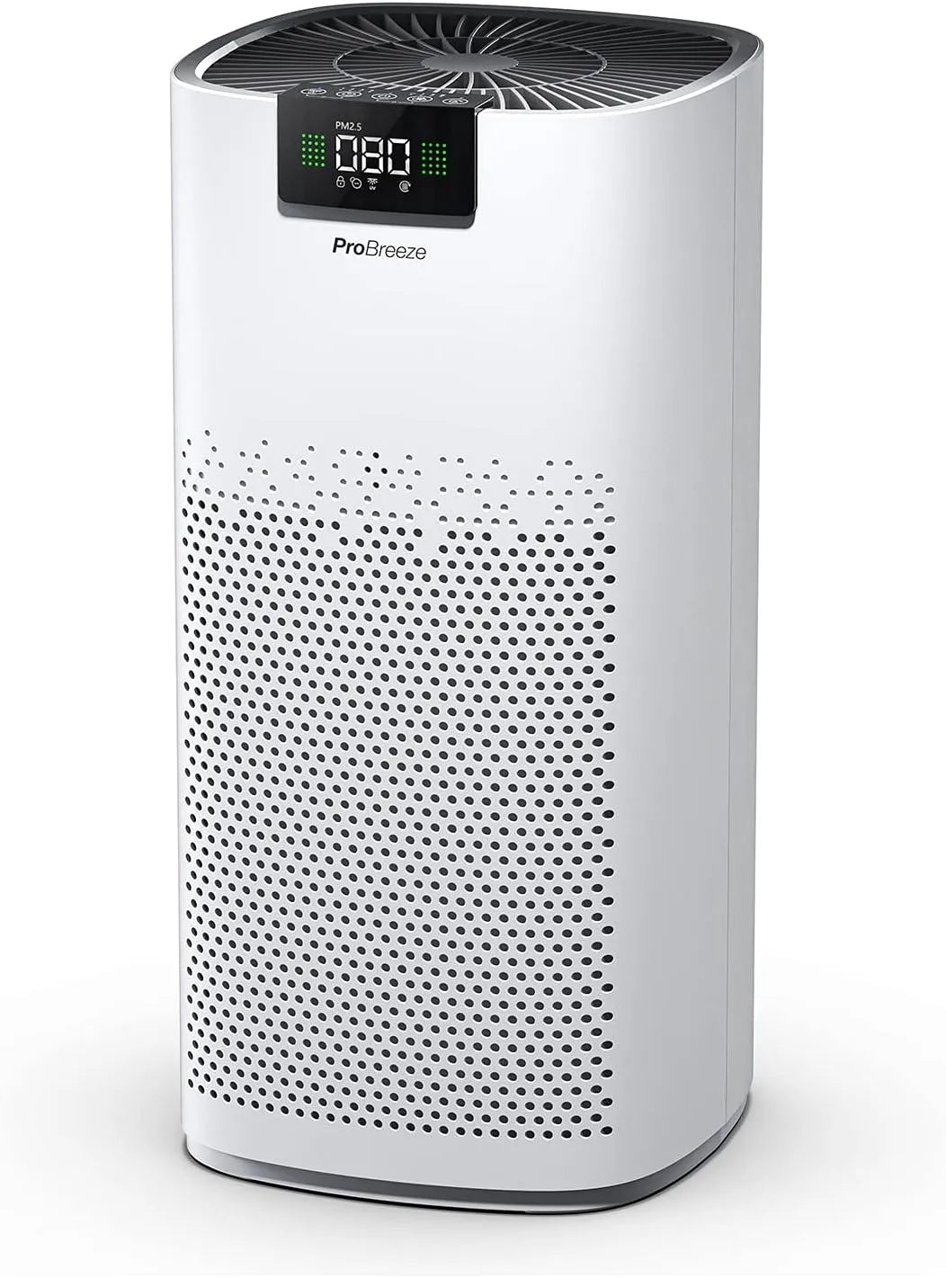Purificateur d'air Pro Breeze, ultra-puissant avec lampe UV-C, système de filtration à 3 couches, CADR 460m³, filtre HEPA