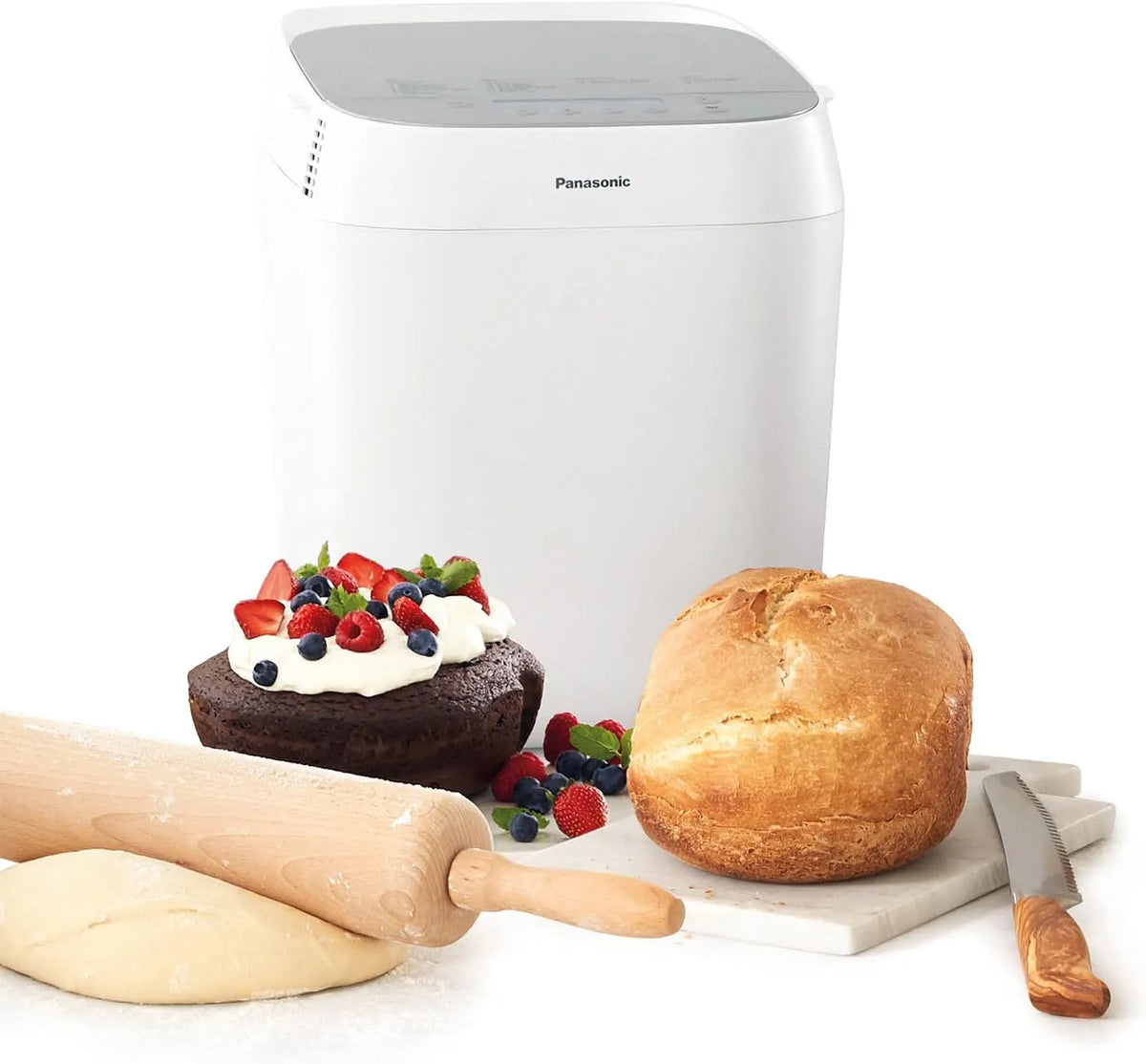 Panasonic machine à pain SD-ZP2000WXE, puissance 700 W, 18 programmes, 3 tailles de Pain, Programme sans gluten, Croustina, Pain croustillant