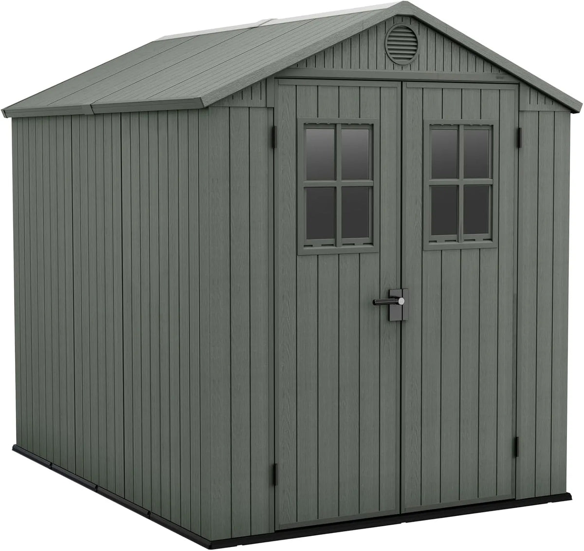 Abri de jardin Keter, Darwin 6 x 8 cm, 190 x 244 x 221 H cm, 4,5 m², Finition Effet Bois, Couleur Vert Sauge