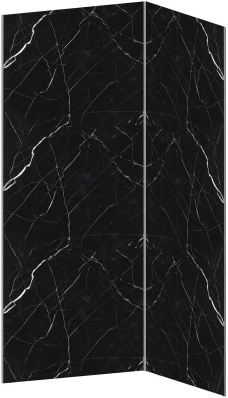 L90 L120 H210 Lot de, 2 panneaux muraux de douche effet marbre en aluminium avec profilés, x x cm, ENEKO