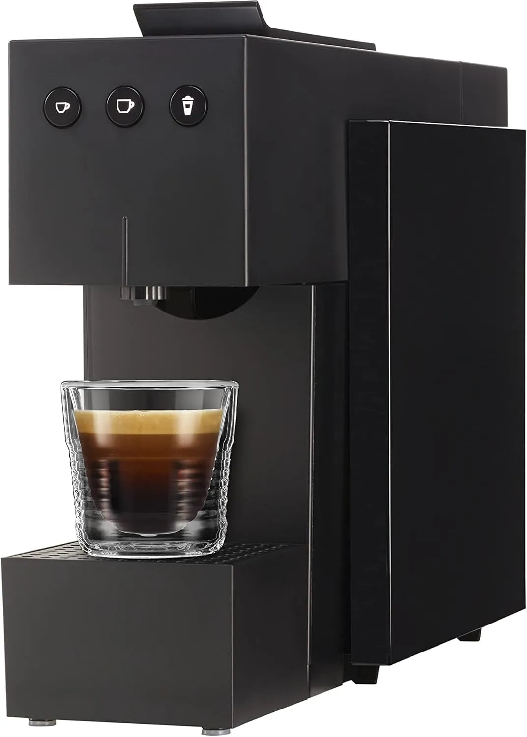 Machine à café, Réservoir d'eau de 0,8 l, 19 bars, thé et cacao, compacte, Chauffage rapide, finition noire piano