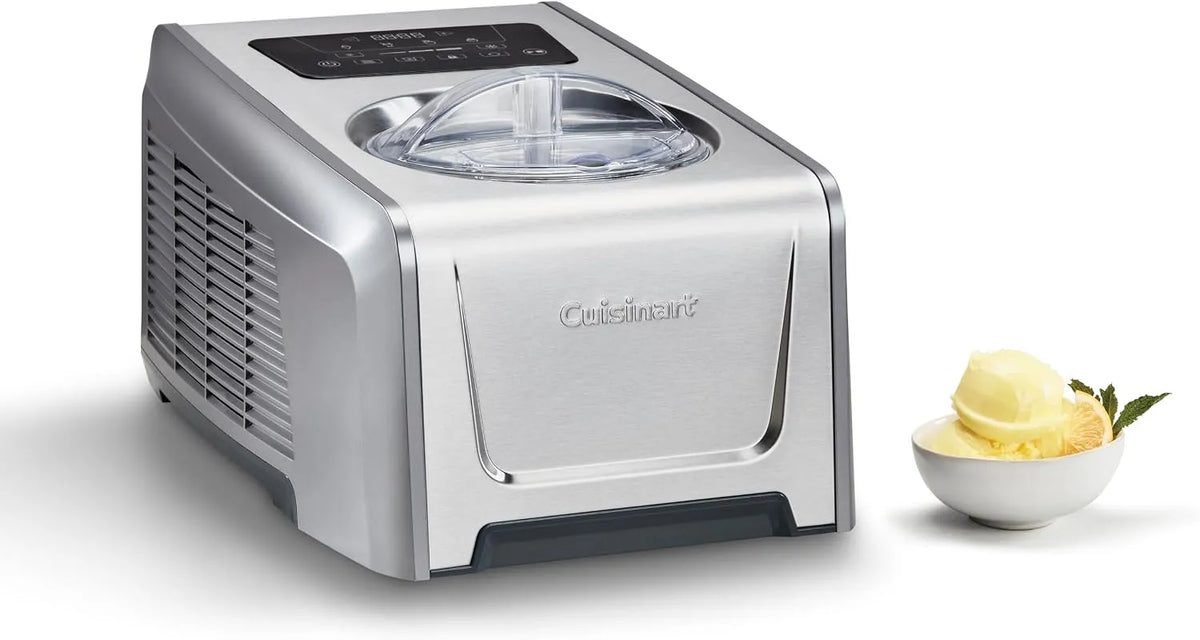 Pro Cuisinart FreezeEase, 4 programmes, 14 fonctions, prête en 40 min, maintien 90 min, 2 pales, capacité 1,5L, Sorbetière auto-refroidissante, glace