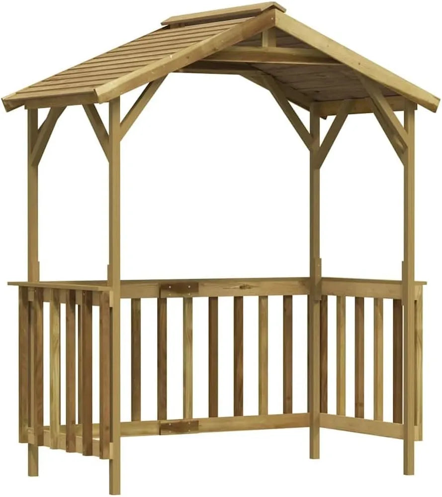Barbecue 315390 Abri de, 163,5x93x210 cm Bois de pin imprégné Pelouses & Jardins Vert