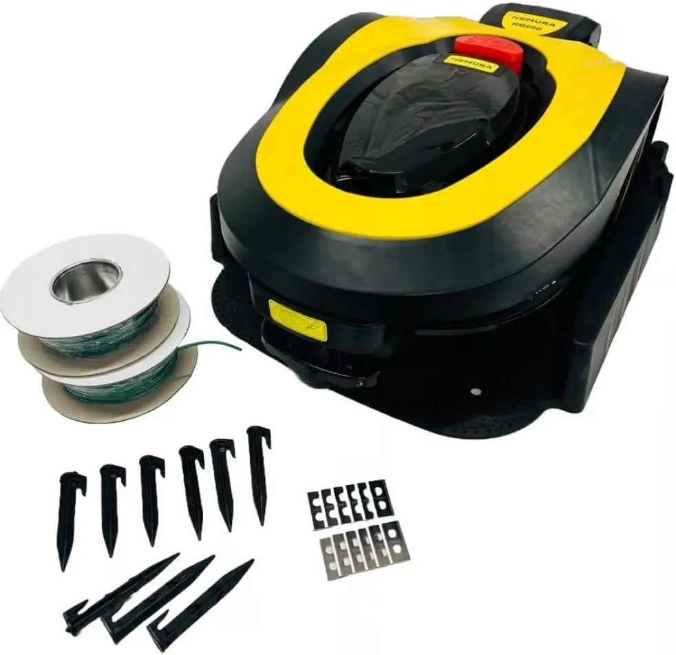 Tondeuse Nemura Robot, 600 m2, Coupe de 18cm avec Lames en Acier de Haute qualité, Réglable, Pratique et Ingénieux, Livré avec Cable