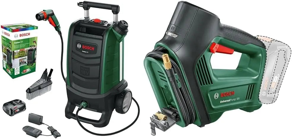 Bosch compresseur, Fontus 18V, UniversalPump 18V, 10,3 Bars, sans Batterie, + Pompe à air d'air, 1 Batterie, 150 PSI