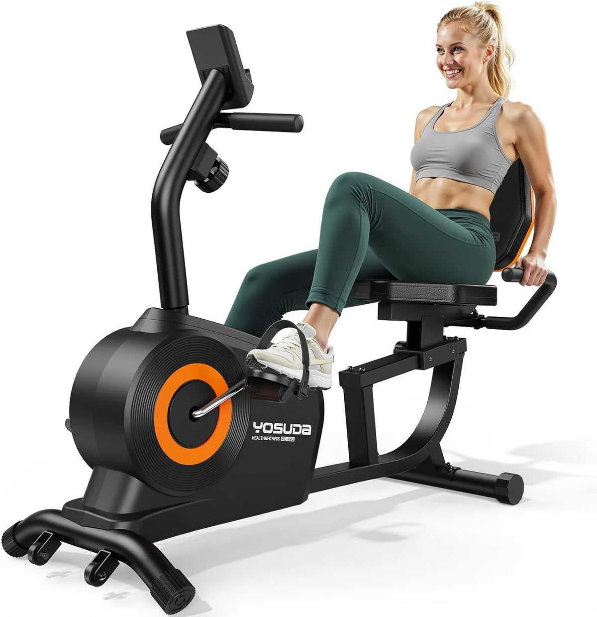 Vélo YOSUDA, Capacité 160kg, Silencieux, Montage Facile, Capteurs de Pouls, 16 Niveaux de Résistance Magnétique, Siège Réglable, Écran LCD