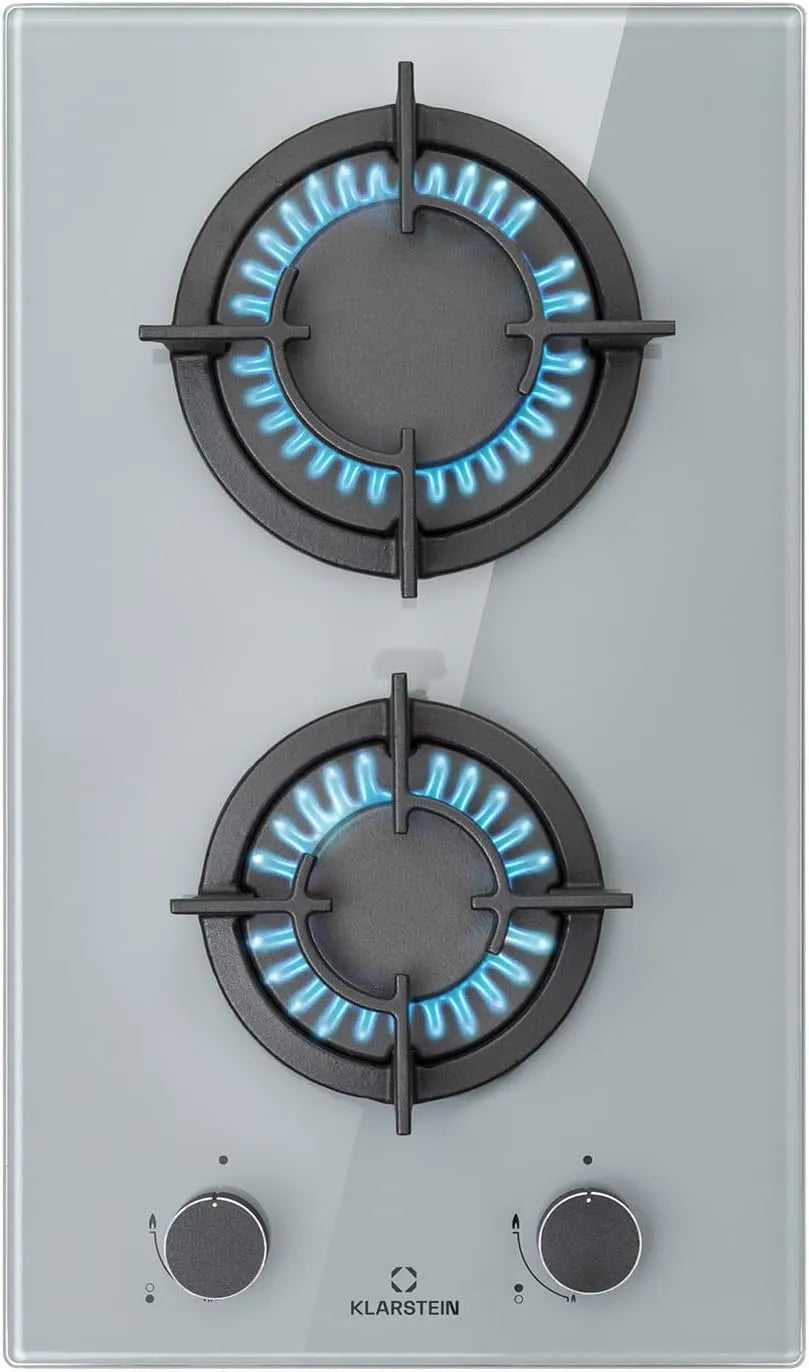 Table de cuisson Klarstein, Plaque de Cuisson Gaz à 2 Brûleurs, Electrique à 2 Feux de 4200W, Cuisiniere Gaz, Cuisinières GPL