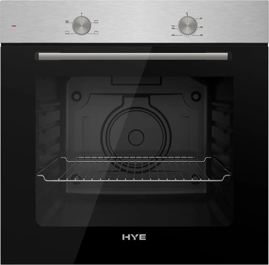 Four électrique HYE, 0+7 fonctions de cuisson, acier inoxydable et finition verre finition noire, pour les maisons, 60 cm de largeur, intégré