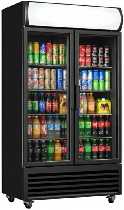 Armoire C/+10, Température +1°C, 8 Grilles Réglables, modèle C, à Boissons 2 Portes Vitrées 568L, Éclairage LED