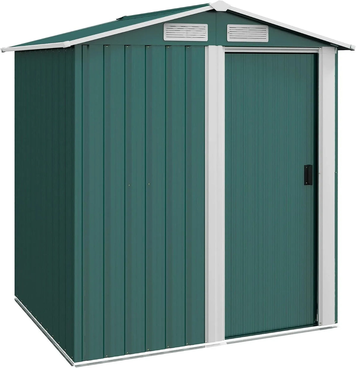 Abri de jardin Outsunny, abri à Outils avec Toit incliné, 1,7m² en Acier galvanisé avec 4 Prises d'air, dimensions 152x132x188 cm, Vert