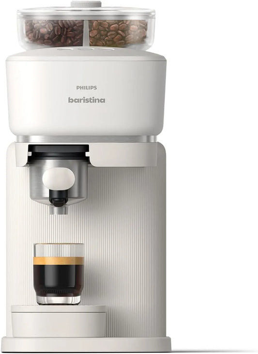 Philips modèle, Machine à expresso Baristina Variety BAR320/00, porte-filtre finition blanche, 16 bars, Broyeur intégré, Nettoyage facile