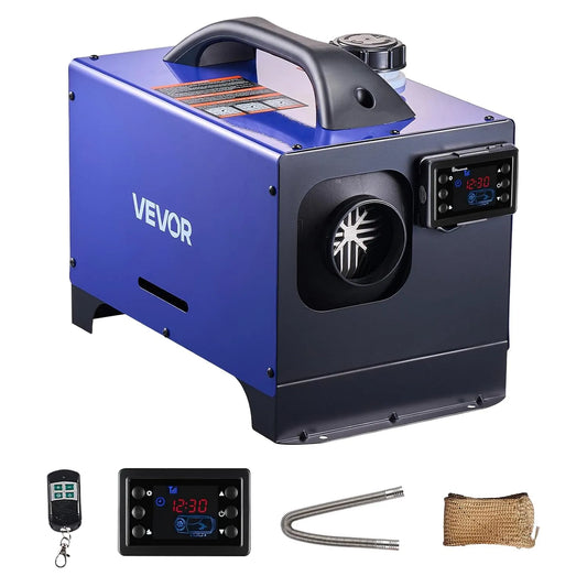 Vevor modèle V V V/24, télécommande incluse et Écran LCD, Portable Tout-en-Un, Bleu, Chauffage Diesel 8 kW DC 12 V, Réservoir de 5 L