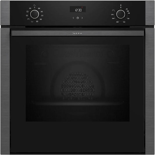 Neff four B3ACE2AG3, N 50 encastrable, dimensions 60 x 60 cm, fabriqué en Allemagne, écran LCD, porte cache rétractable, finition noire