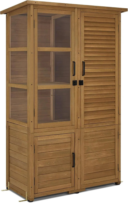 Armoire de jardin M MCombo 0130D, Abri de Jardin en Bois Résistant aux intempéries, abri de Jardin extérieur Étanche, dimensions 55x110x175 cm