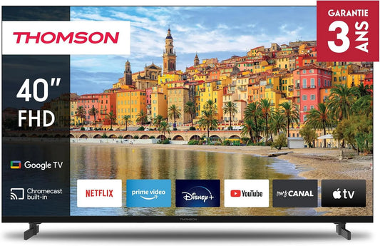 Smart TV THOMSON 40 40FG2S14, Bluetooth 5.1, Dolby Audio, LED Full HD Google, Triple-Tuner, HDMI, A Panneau, largeur 101 cm, Pouces, Wi-FI