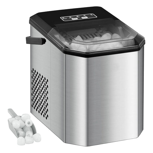 Machine à glaçons, 24 heures, fabricant de glaçons de 120 W produisant 9 glaçons en 6 minutes, capacité 26 livres, avec pelle et panier, pour fêtes