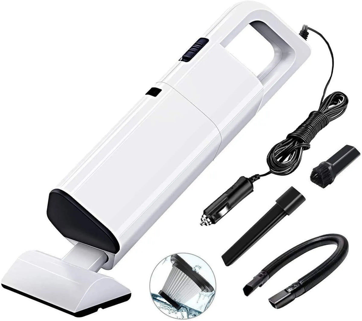 Aspirateur L', L cyclonique Aspiration léger Handheld avec Filtre en Acier Inoxydable et 4 Accessoires, Sec et Humide à Double Usage léger de Poche