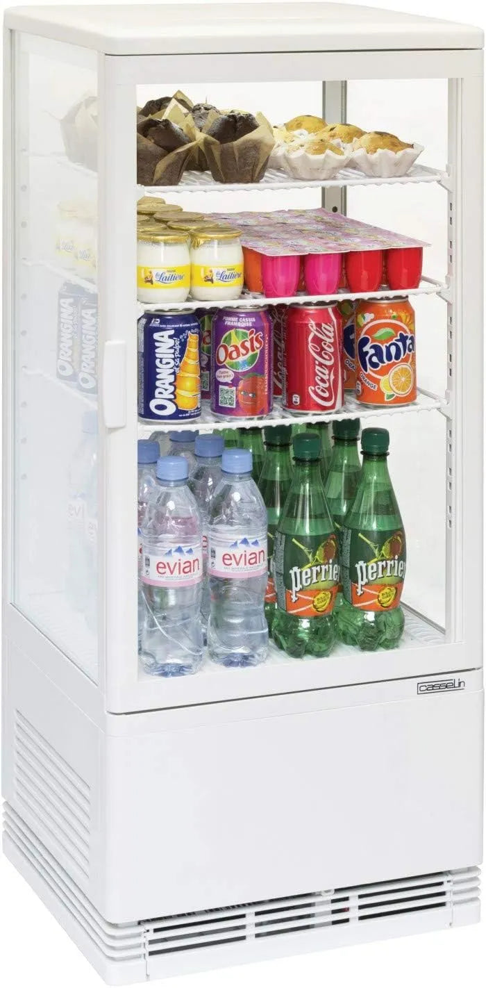 Modèle CVR78LB Casselin, Mini vitrine réfrigérée Positive 78L Blanche