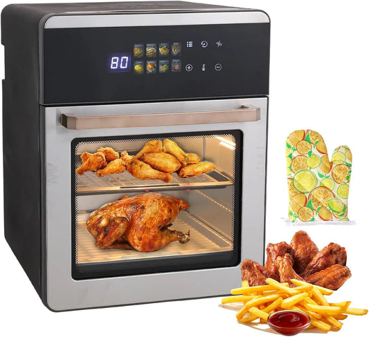 20L Air fryer, 8 Programmes Prédéfinis, Friteuse Sans Huile Écran tactile digital, capacité 20L, Fenêtre de Cuisson Visible