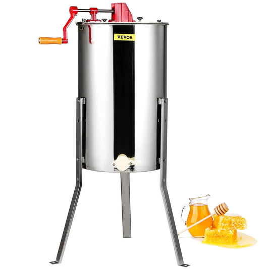 Vevor, Extracteur de Miel Manuel 3 Cadres Centrifugeuse Séparateur Miel Acier Inoxydable