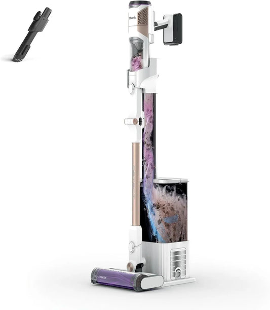 Shark aspirateur sans fil IW3612EU, Base Auto-vidante 2 l, Detect Clean & Empty, Aspiration puissante, suceur Plat, autonomie 60 Min, finition blanche