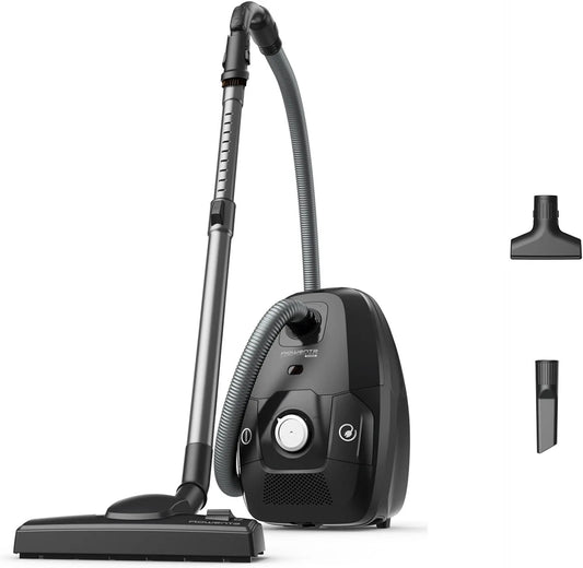 Rowenta aspirateur RO6136EA, Green Force Max Silence avec sac, Silencieux, Fabriqué en France, finition noire, puissance 900 W max, Haute filtration