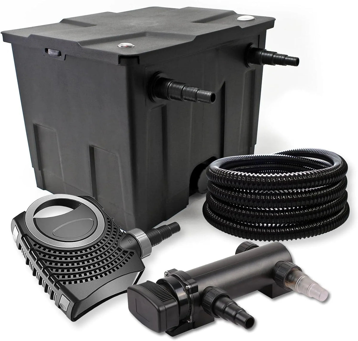 Pompe CBF-350 CTF-8000 CUV-318, 25m Tuyau 25 mm, SuperECO de filtration 8000l, lampe uv UVC Clarificateur avec 18W, 8000l/h, h 70W, capacité 8000l