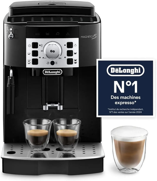 Machine à café ECAM22.110.B, Machine à Espresso et Cappuccino, Panneau de Commande avec Boutons, De'Longhi Magnifica S, finition noire