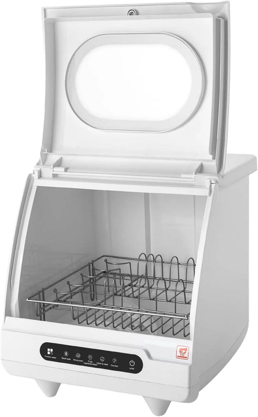 Lave-vaisselle Mini Lave Vaisselle, Vaisselle Sur Table de Comptoir Portable Contrôle Tactile Deux Modes Lavage, Convient Pour la Maison, le Bureau