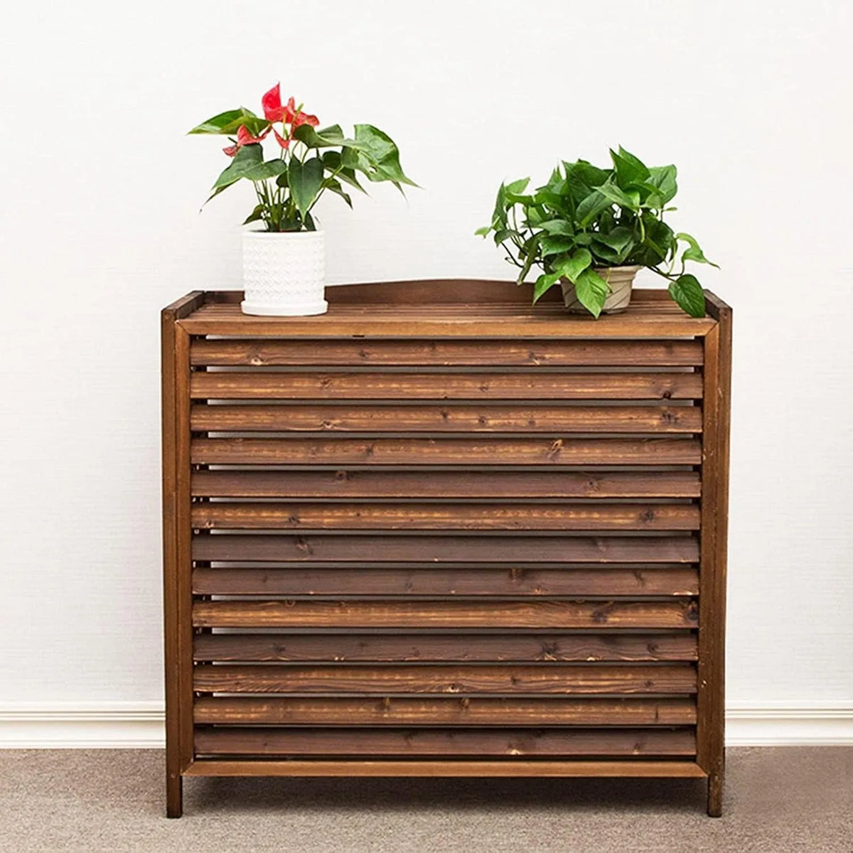 Climatiseur Cache, Dimensions: 100 cm x 43 cm x 94 cm, et Habillage de radiateur en Bois d'extérieur, Solution de Jardin élégant