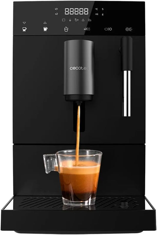 Cecotec cafetière, 19 bars, Thermoblock, Café personnalisé, Vaporisateur., super automatique Cumbia Cremmaet Compact Steam. 1350W, Plug&Play