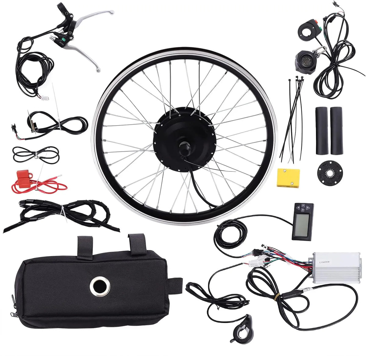 Vélo électrique, Kit de conversion pour 20 ', tension 36 V 350 W, 28 km/h, 30 N. M, fonction LCD, cinq vitesses réglables
