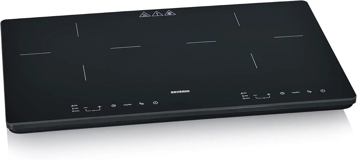 Severin plaque à induction DK 1033, Plaque de cuisine double pour une cuisson rapide des aliments, Double 3 400 W, finition noire
