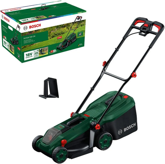 Bosch tondeuse à gazon ROTAK18V-34, Hauteur de Coupe: 25-65 mm, Accessoire de Mulching, sans-Fil, Largeur de Coupe: 34 cm, sans Batterie