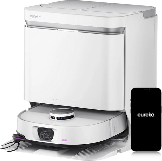 Aspirateur J15, Aspiration 22000Pa, IntelliView 2,0, Anti-Emmêlement, EUREKA Max Ultra Robot Laveur avec Serpillière et Brosse Latérale Extensible