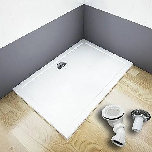 Receveur de, douche 80x120cm avec bonde de douche estra plat rectangulaire bac à douche