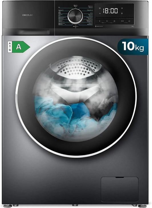 Cecotec lave-linge 10500, 16 Programmes, poids 10Kg à à chargement frontal Bolero Dresscode Inverter Steel A, 1400 rpm, puissance 1950W, Acier