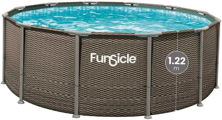 Tubulaire Ronde Oasis à Hublot FUNSICLE Piscine, Échelle de Sécurité, Tapis de Sol et Kit d'entretien, dimensions 4,57 x 1,22 m, avec Épurateur