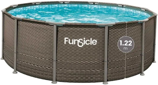 Tubulaire Ronde Oasis à Hublot FUNSICLE Piscine, Échelle de Sécurité, Tapis de Sol et Kit d'entretien, dimensions 4,57 x 1,22 m, avec Épurateur