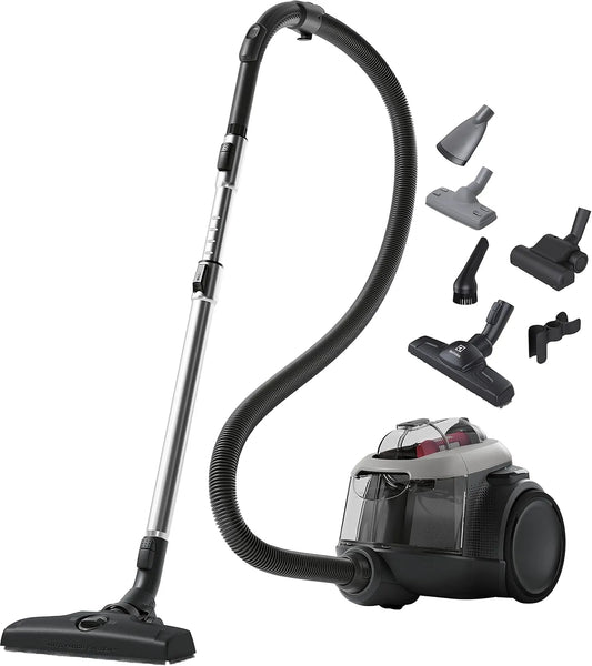 Electrolux aspirateur EL61A4UG, 6 étapes de Filtration, Traineau sans Sac, Gain de Place, finition grise, Animal 600, 55% de Matériaux Recyclés