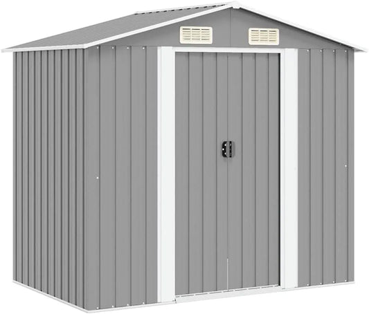 42983 Générique Abri, de Stockage pour Jardin Métal finition grise 204 x 132 x 186 cm, Maison & Jardin, Pelouses & Jardins, Vie en extérieur